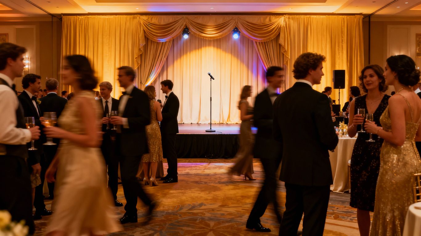 Elegant guests at a successful fundraising event.
